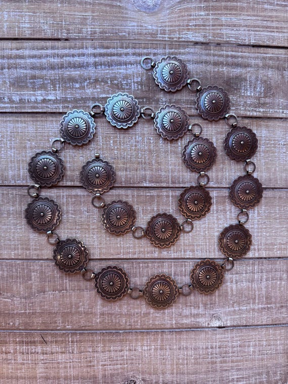 Handmade Nickel Silver Concho Belt 42" - image 1