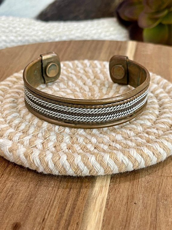 Vintage Handmade Copper Cuff - image 1