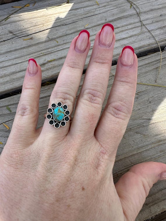 Jasmin Handmade Adjustable Turquoise Sterling Sil… - image 4