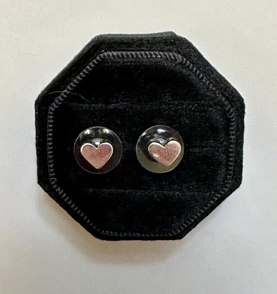Tiny Heart Sterling Silver Stud Earrings - image 4