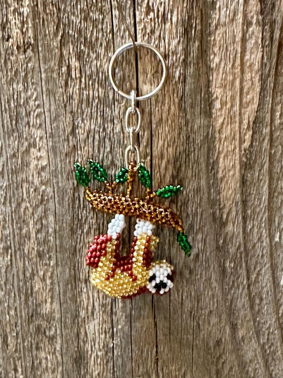 Handmade Beaded Monkey Keychain - image 1