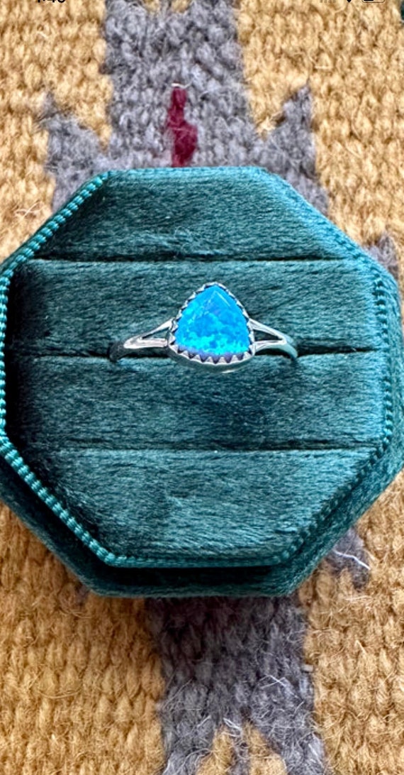 Navajo Sterling Silver & Blue Fire Opal Ring