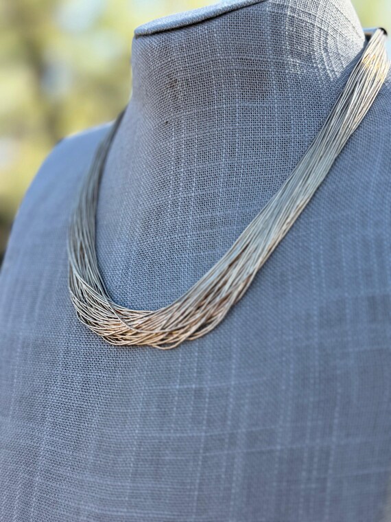 Handmade Liquid Gold 50 Strand Necklace 18" View 3