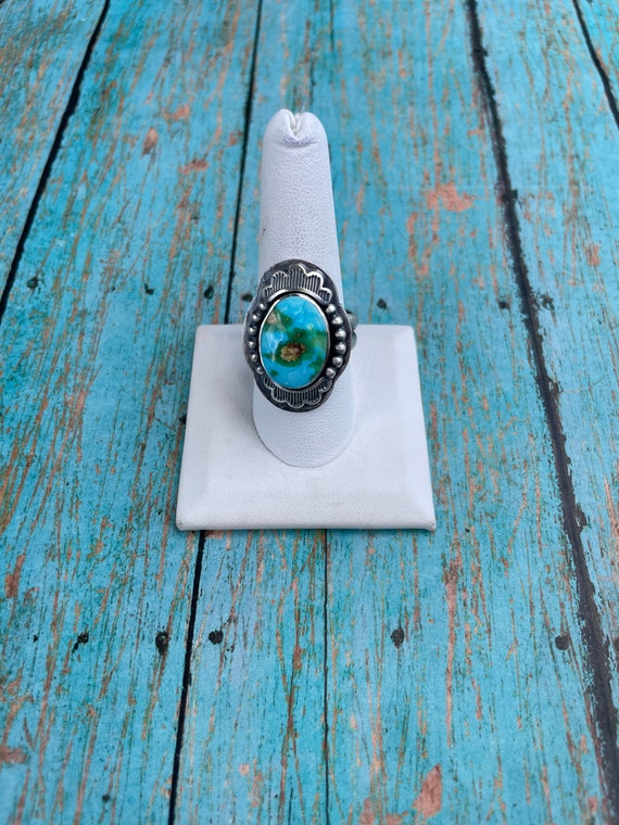 Navajo Sonoran Mountain Turquoise And Sterling Si… - image 1