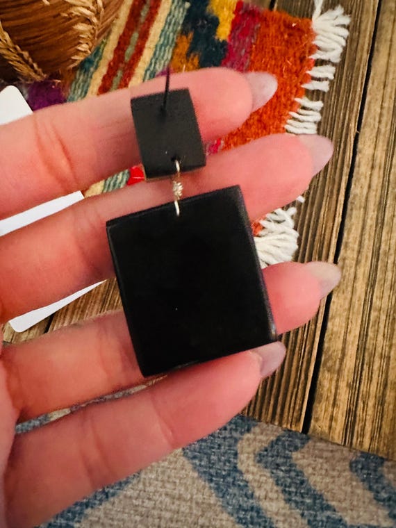 Handcrafted Multi Stone Inlay Dangle Earrings - image 7