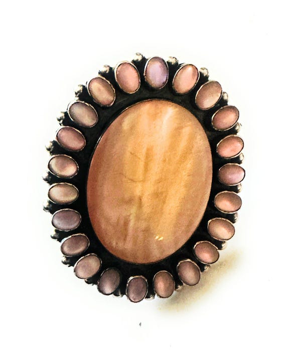Navajo Mother of Pearl & Sterling Silver Ring by Jacqueline  display picture 3