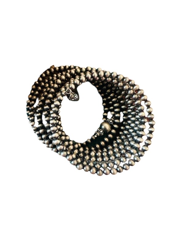Handmade Sterling Silver Beaded Wrap Bracelet - image 6