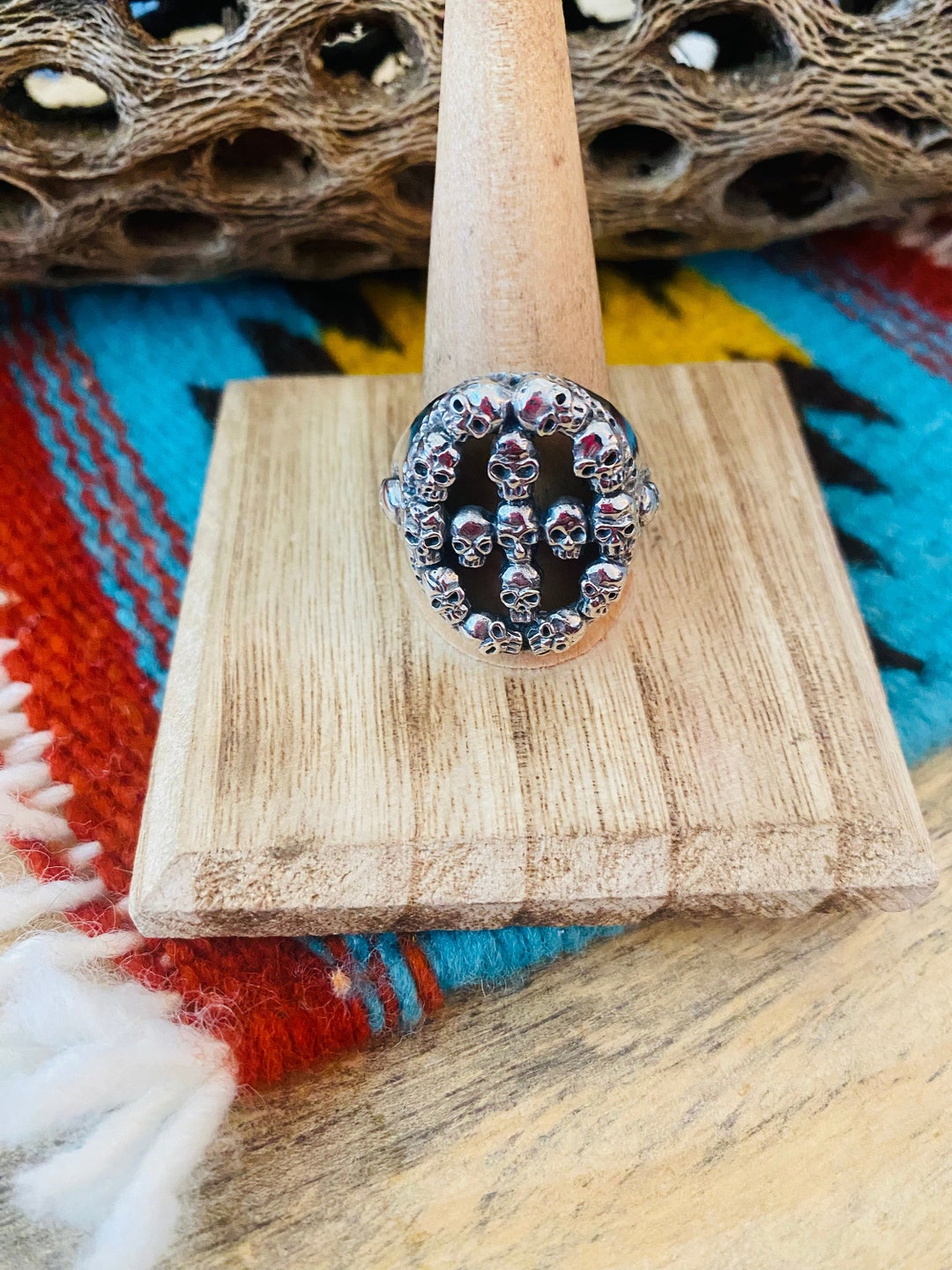 Handmade Sterling Silver Skull Ring Size 11.5 - Etsy