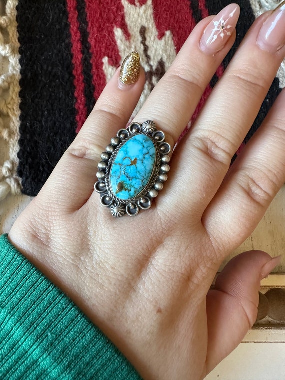 Navajo Sonoran Mountain Turquoise & Sterling Silv… - image 4
