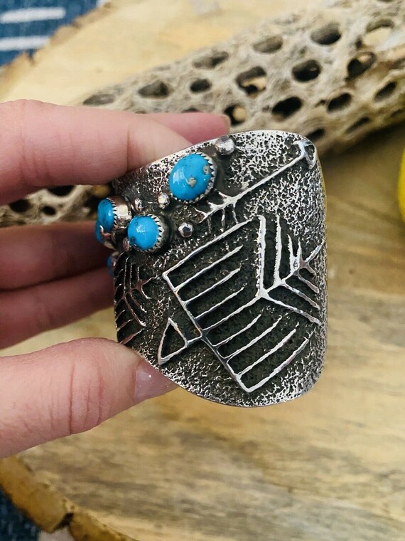 Navajo Turquoise & Sterling Silver Cuff Bracelet … - image 6