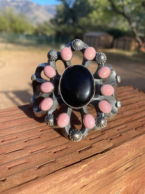 Chimney Butte Sterling Silver Onyx & Queen Pink C… - image 7