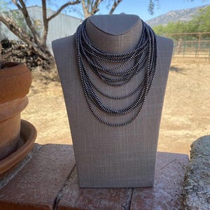 Handgjort 3 mm sterlingsilverpärlhalsband med pärlor