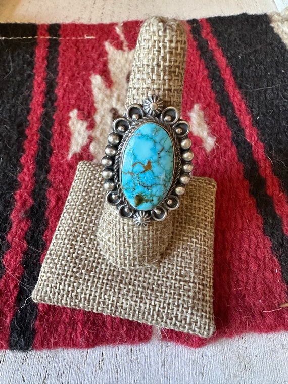 Navajo Sonoran Mountain Turquoise & Sterling Silv… - image 1