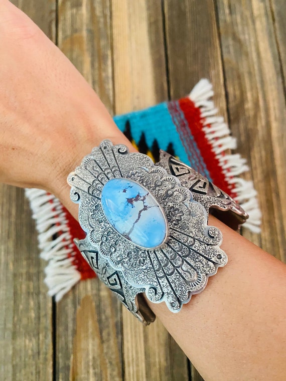 Navajo Golden Hills Turquoise & Sterling Silver T… - image 5