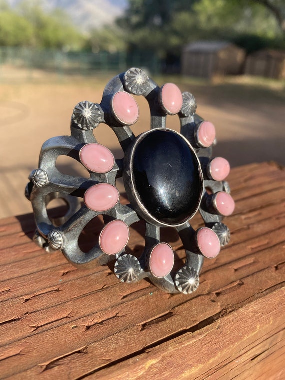 Chimney Butte Sterling Silver Onyx & Queen Pink C… - image 4