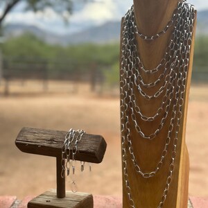 Sterling Silber Handgemachte Büroklammer Kette Bild 7
