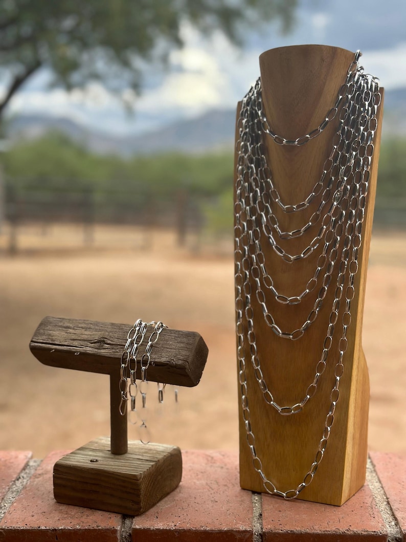 Sterling Silber Handgemachte Büroklammer Kette Bild 7