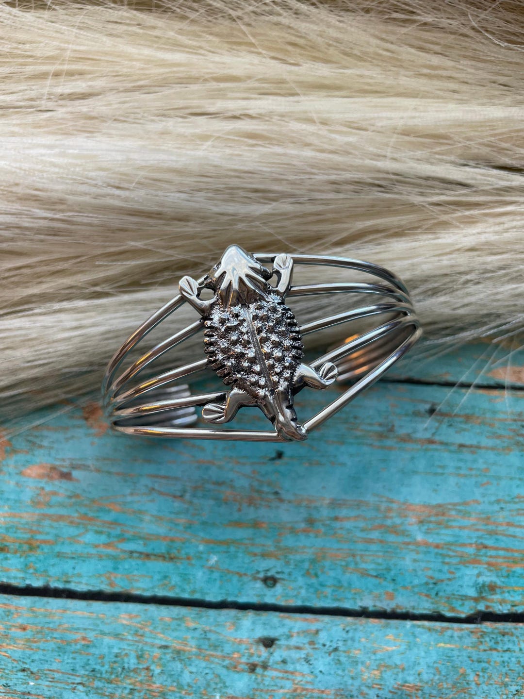 Navajo Sterling Silver Horny Toad Cuff Bracelet Signed - Etsy