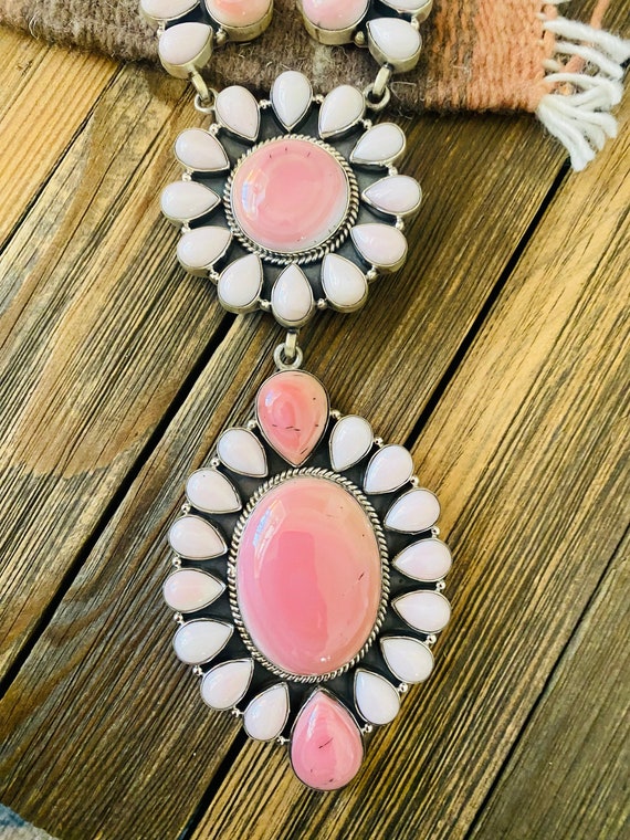 Navajo Queen Pink Conch Shell And Sterling Silver… - image 3