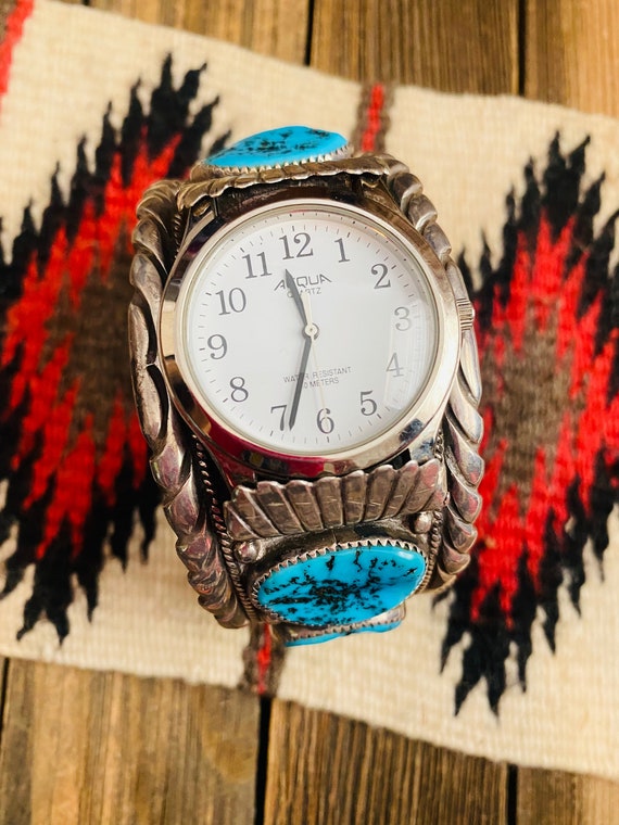 65 Grams 'Ultra Heavy' Protruding Turquoise Vintage Navajo Native American Jewelry Silver Bracelet 65 Grams 'Ultra Heavy' Protruding Turquoise Vintage Navajo Native American Jewelry Silver Bracelet