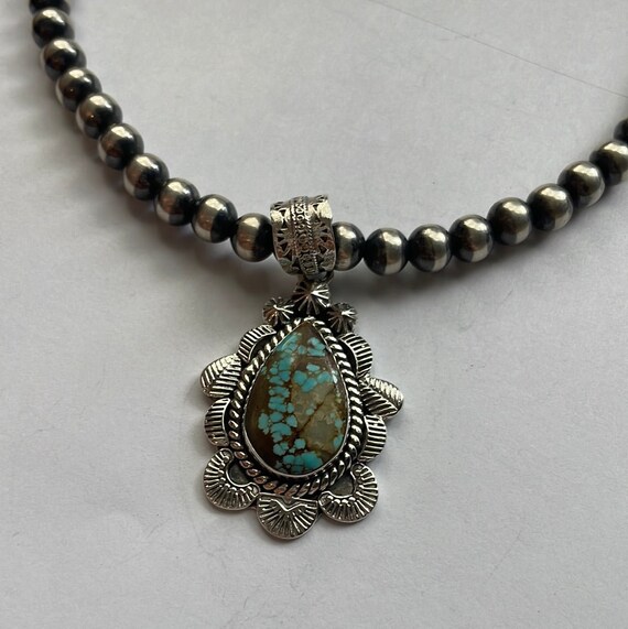 Handmade Sterling Silver & Number 8 Turquoise Pen… - image 5