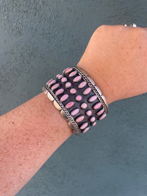 The Barbie Cuff Navajo Pink Conch & Sterling Silve