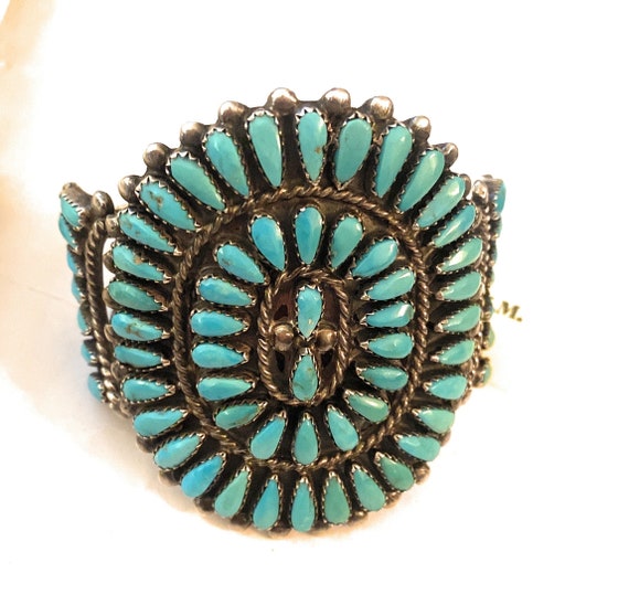 Navajo Old Pawn Vintage Turquoise & Sterling Silv… - image 8