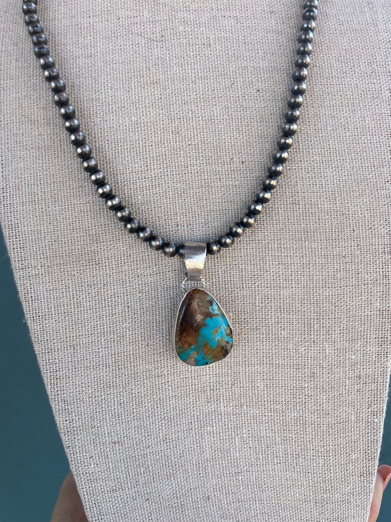 Navajo Turquoise And Sterling Silver Pendant Sign… - image 2