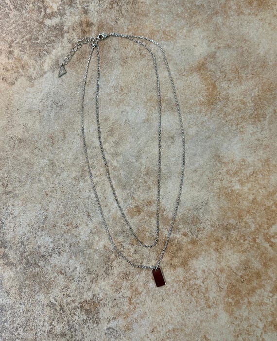 Initial Tag Layered Chain “E” Necklace - image 4