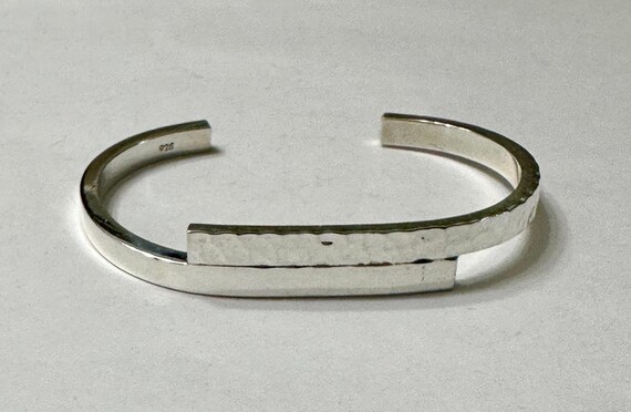 Hammered and Smooth Overlap Cuff Bracelet - image 4
