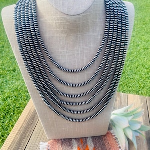 Handmade Sterling Silver 6mm Saucer Bead Beaded Necklace w/ extender