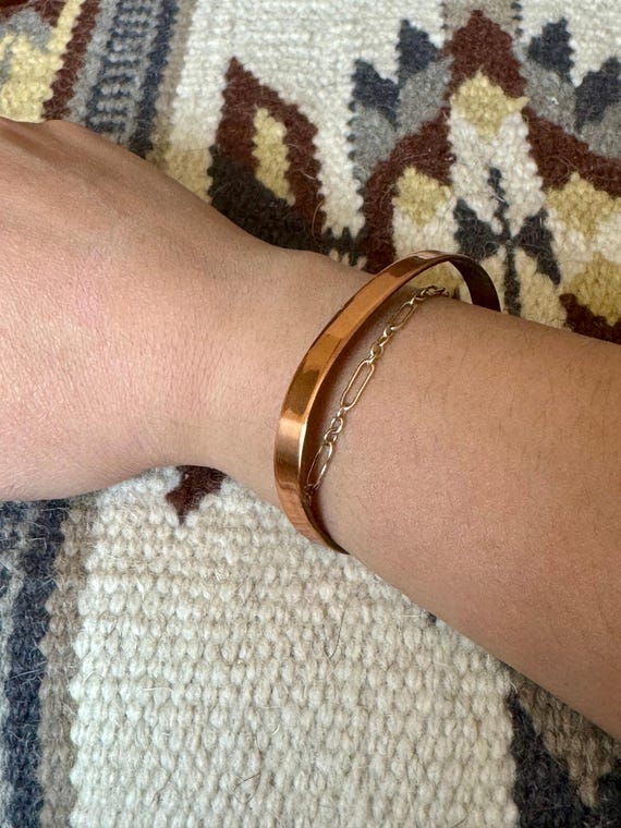 Vintage Handmade Copper Bracelet - image 5