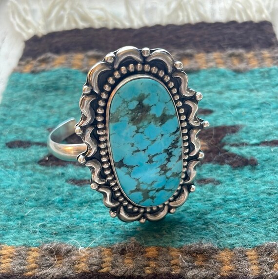 Beautiful Navajo Turquoise & Sterling Silver Cuff… - image 1