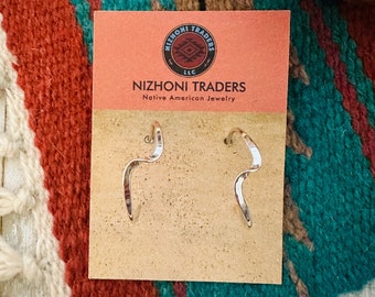 Navajo Sterling Silver Hoop Earrings