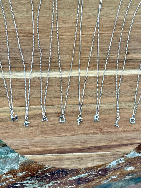 Handmade Sterling Silver Initial Chain Necklace - image 2