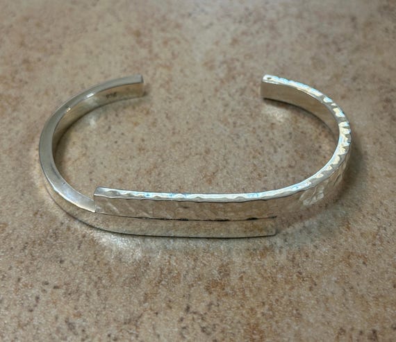 Hammered and Smooth Overlap Cuff Bracelet - image 3