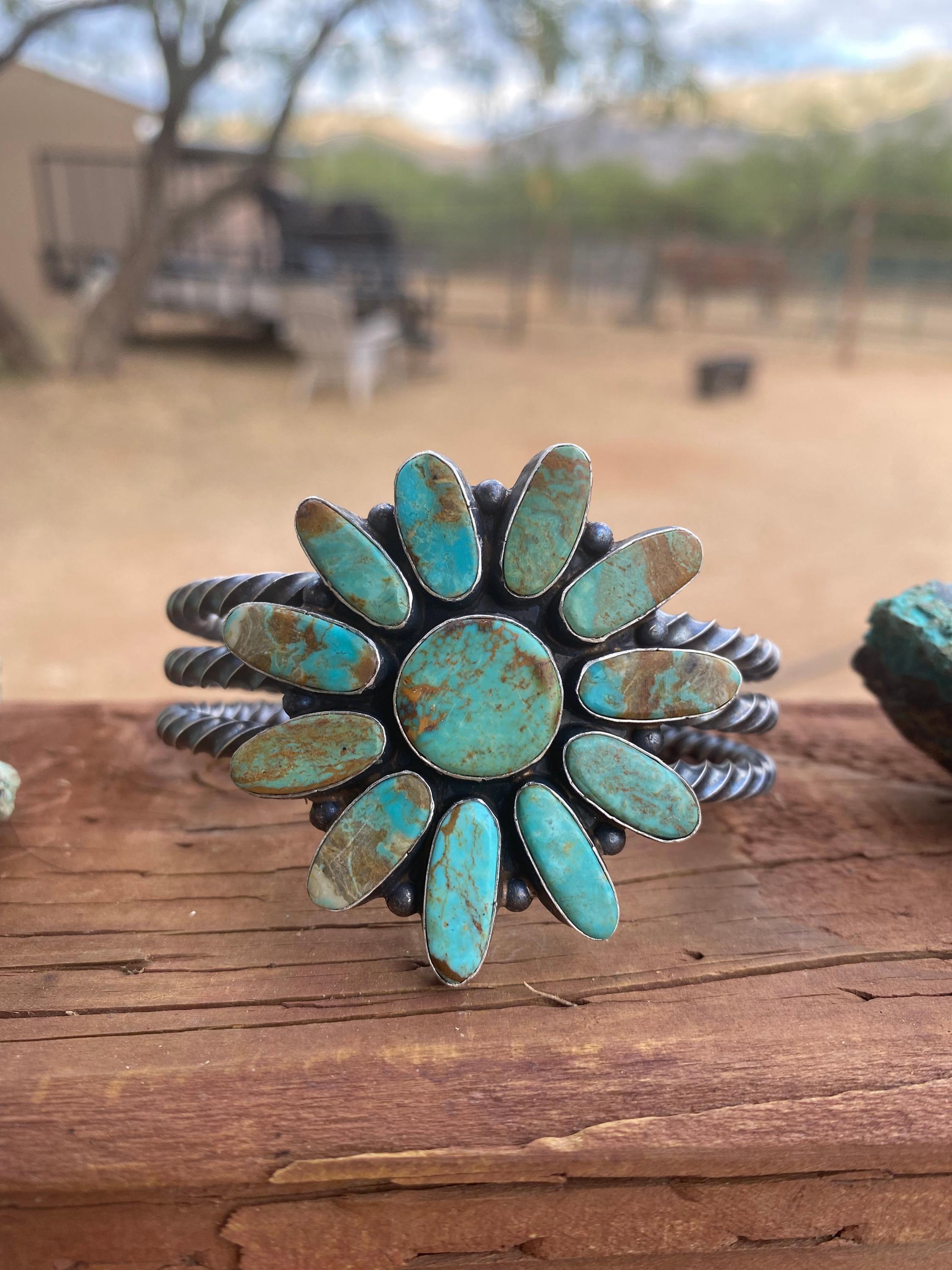 Patrick Lincoln Vintage Native American Navajo Sterling Silver Royston Turquoise Bracelet Patrick Lincoln Vintage Native American Navajo Sterling Silver Royston Turquoise Bracelet