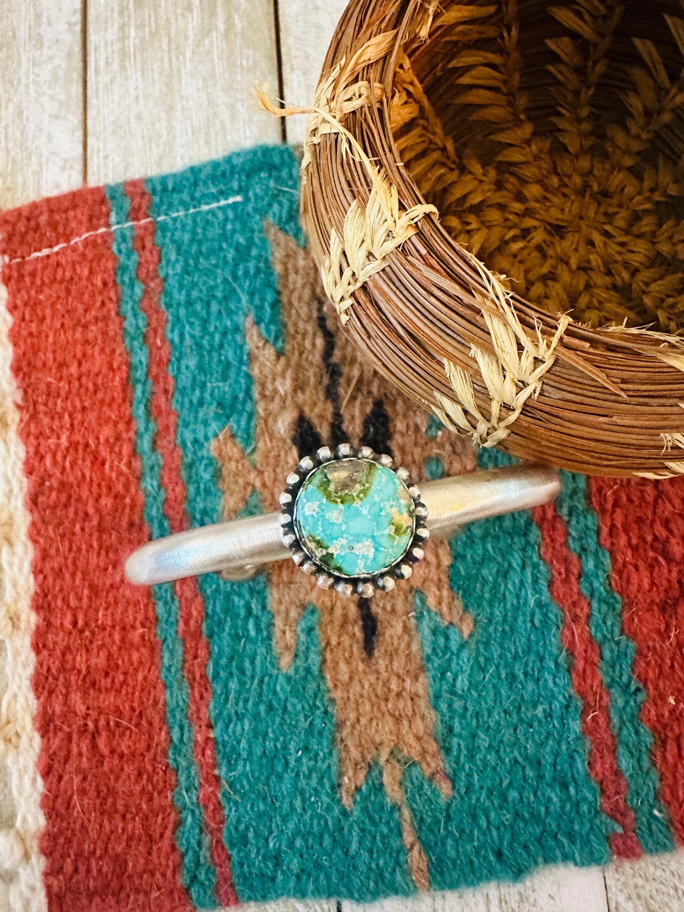 Navajo Sonoran Mountain Turquoise & Sterling Silver Cuff Bracelet
