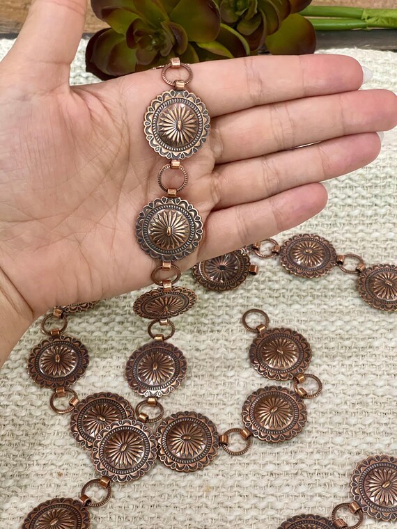 Handmade Copper Concho Belt - image 4