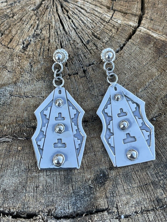 Navajo Sterling Silver Southwest Dangle Earrings S