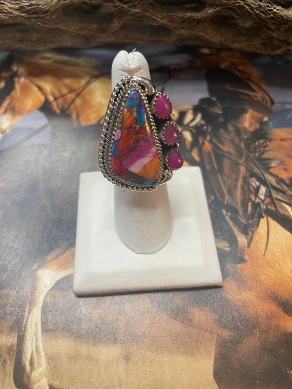 Handmade Pink Dream & Pink Onyx Adjustable Ring - image 1