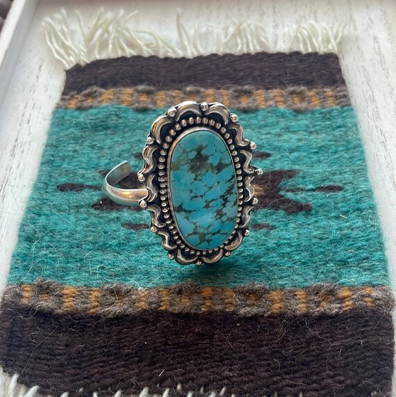 Beautiful Navajo Turquoise & Sterling Silver Cuff… - image 2