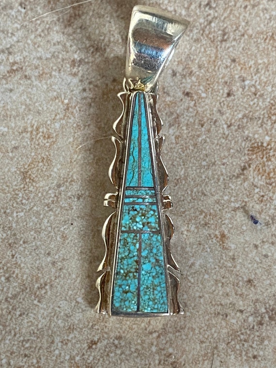 Turquoise 8 Jagged Pendant - image 1