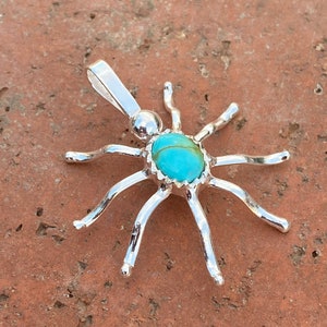 Natural Kingman Turquoise & Sterling Silver Pendant