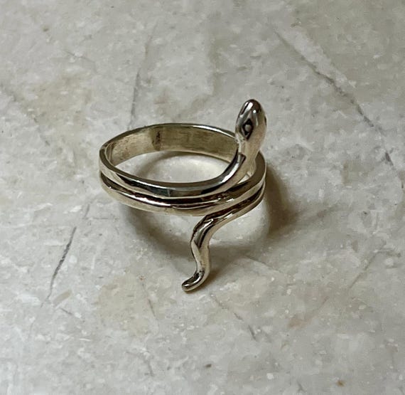 Snake Sterling Silver Ring - image 4