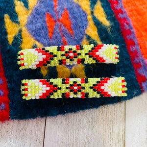 Navajo Handmade Beaded Barrette Set