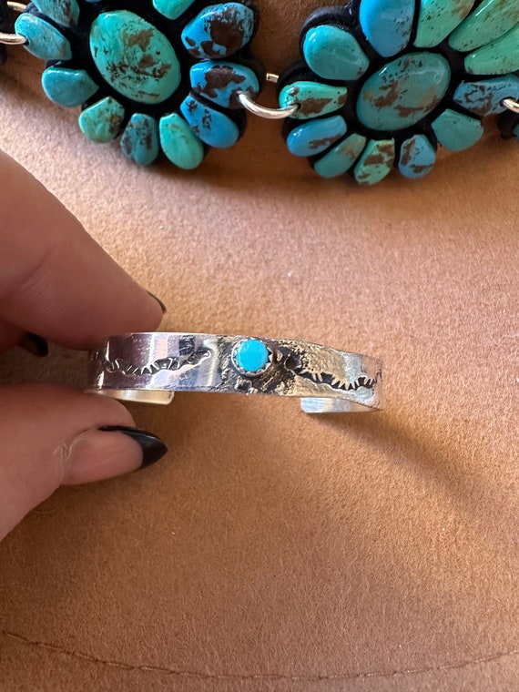 Navajo Baby Sterling Silver & Turquoise Baby Adjus
