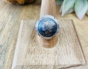 Anillo Liberty Dime de plata esterlina hecho a mano