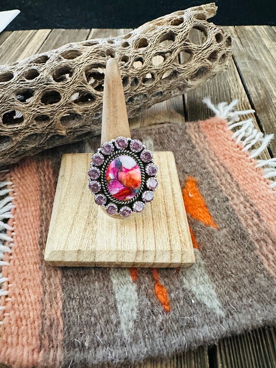 Handmade Sterling Silver, Pink Dream Mojave & Pin… - image 5