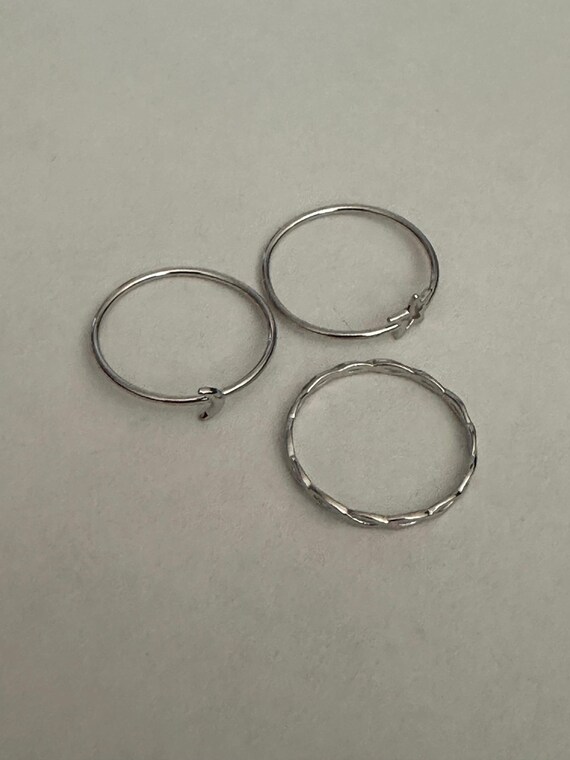 Sterling Silver Celestial Stacking Ring Set of 3 - image 4